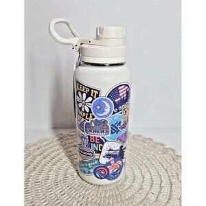 NEW Life Is Good Vibes 32 Oz Wide Mouth Insulated Stainless Steel Water Bottle